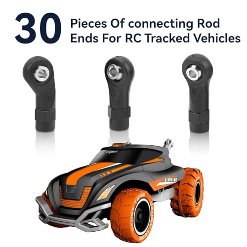 30pcs Link Rod End M4 Ball Joint Head for RC Crawler Car M4 Link Linkage Rod End Width Balls Joint Head Set ForTraxxasTRX‑4 1/10 RC Car Crawlers Link Ball Head RC Car Ball End RC Rod Ends