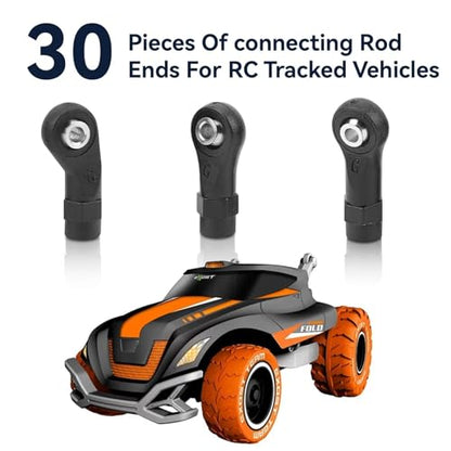 30pcs Link Rod End M4 Ball Joint Head for RC Crawler Car M4 Link Linkage Rod End Width Balls Joint Head Set ForTraxxasTRX‑4 1/10 RC Car Crawlers Link Ball Head RC Car Ball End RC Rod Ends