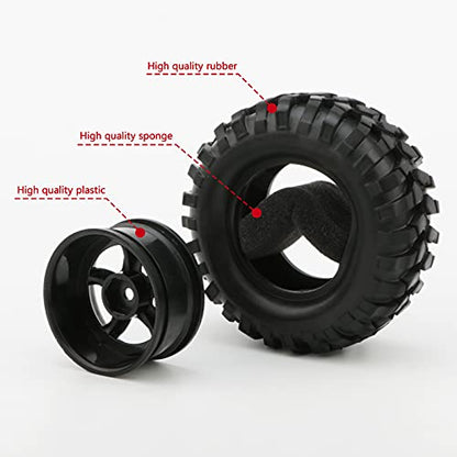1/10 Buggy Tires 4PCS 12mm Hex 96mm Off-Road RC Wheel | 1/10 Buggy Tire & 5-Spoke Rim Set, 2-piece for Custom Tread/Width, Easy Clean, Replaceable, Durable Off-Road for HSP