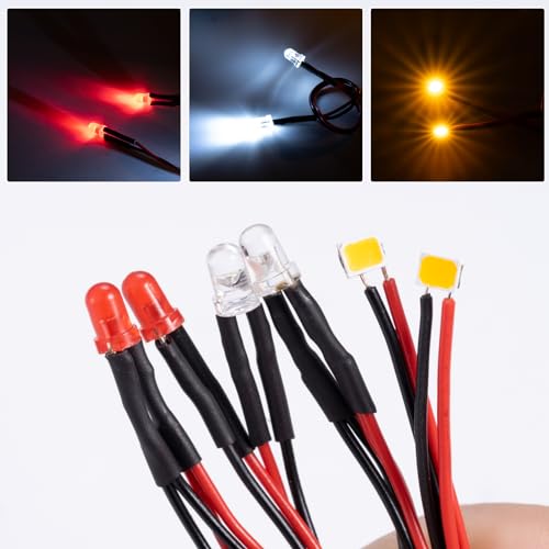 RC Car LED Lights Kit Front & Rear Light Lamp Taillight Headlight Compatible with Tra-xxas TRX4M F150 1/18 RC Crawler Car Upgrade Parts Accessories