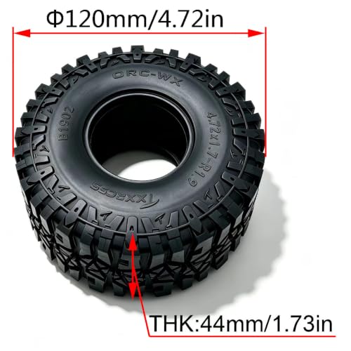 1.9 Crawler Tires 120 * 44mm For for 1/10 RC Crawlers (B1902)