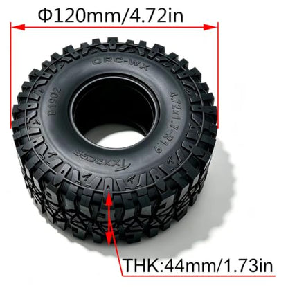 1.9 Crawler Tires 120 * 44mm For for 1/10 RC Crawlers (B1902)
