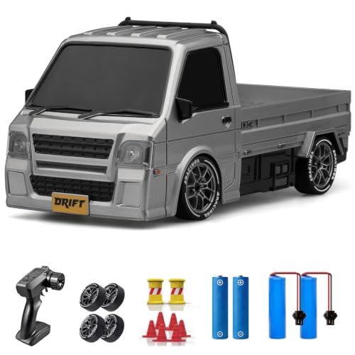 RC Drift Car, 1:24 Remote Control Car, 20KM/H 4WD Drift RC Truck with Lights, Extra Racing Tires, High Speed RC Cars for Kids Adults Boys Girls - color: 817 Gray