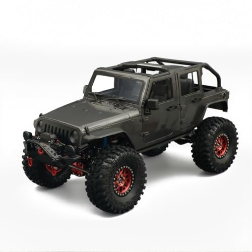 1/10 RC Jeep Wrangler Convertible Hard Shell Kit, for 1/10 RC Crawler TRX4 Axial SCX10 90046 90027 313 Wheelbase Shell Modification Accessories (Titanium Gray) - color: Dark Gray