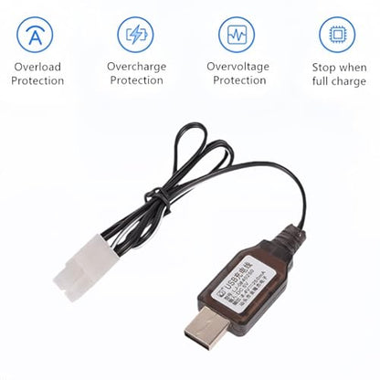 8.4V 1000mAh NI-CD Battery Pack with Standard Tamiya Connector Rechargeable AA Battery for RC Car RC Truck Tank 1 Pack with USB Charger