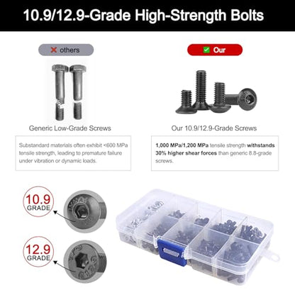 350pcs RC Screw Kit with Magnetic Tray & 4-Way Wrench for Traxxas TRX-4 Slash Rustler Arrma Axial SCX10 Losi Tamiya HPI 1/10 1/12 Scale Crawler Buggy Truck