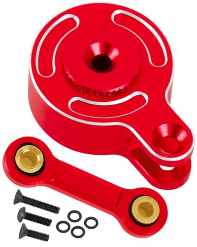 RC Servo Saver Set 25T Upgrades Part for 1/10 Big Rock 3S BLX,Granite/Senton 3S BLX & Mega 550,Kraton/Outcast 4S BLX,1/8 Typhon 3S BLX& Mega 550,Alloy Fixed Link Steering Servo Saver,Red - color: Red-1 Set