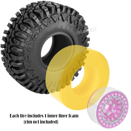 RC 1.9In Soft Rubber Wheel Tires for 1/10 RC Crawler Car SCX10 SCX10 II 90046 SCX10 III AXI03007 SCX10 Pro TRX4 TRX6 D90 Gen7/8 VS4-10 MST CFX,BRCatWPark 4Pcs Soft Rubber Wheel Tires-(D) - style: 4Pcs 1.9 Rubber Wheel - (D)