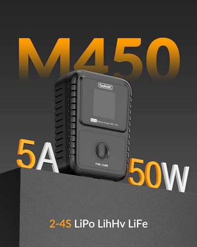 50W LiPo Balance Charger, 5A 2-4S RC Battery Charger Discharger for 2S 3S 4S LiPo/LiHV/Life Battery Smart Hobby Charger (M450)