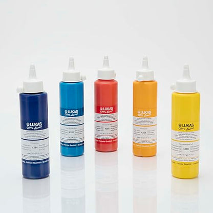 Lukas Cryl Liquid Soft Body Acrylic Paints for Painting - Professional Low Viscosity - 250 ml Bottle Cadmium Red Light - color: Cadmium Red Light