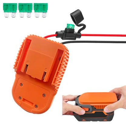 TPDL Power Wheel DIY Adapter for Ridgid AEG 18V Hyper Battery Dock Power Connector for Rc Toy Car Truck, e-Bike, with Fuse & Wire terminals (14AW Wire) - size: 1PCS