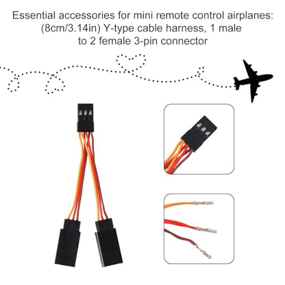 10pcs Servo Extension Cable & 6pcs Y Harness Splitter | 3.14in 6.69in Y Wire Harness Connector 4.72in 6.61in Male to Female for RC Car Drone Compatible with JR Futaba Spektrum - style: Style 2
