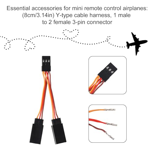 10pcs Servo Extension Cable & 6pcs Y Harness Splitter | 3.14in 6.69in Y Wire Harness Connector 4.72in 6.61in Male to Female for RC Car Drone Compatible with JR Futaba Spektrum - style: Style 2