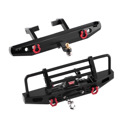 Metal Front & Rear Bumper with Winch for TRX4M Defender | Scale Appearance, Metal Construction, 1/18 RC Crawler Upgrades, Easy Installation