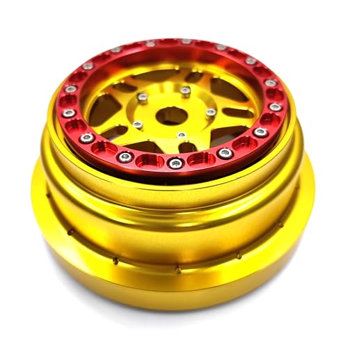 CNC aluminum bead lock wheel For LOSI Super Baja Rey 2.0 1/6 1pcs (gold+red) - color: gold+red