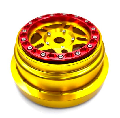 CNC aluminum bead lock wheel For LOSI Super Baja Rey 2.0 1/6 1pcs (gold+red) - color: gold+red