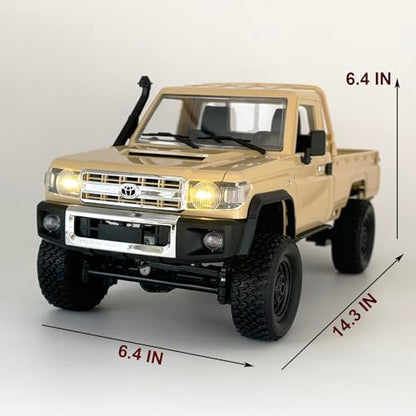 RC Truck 1/12 RC Rock Crawler 4x4 Toyota Land Cruiser All Terrain RTR | Remote Control Crawler Pickup Off Road 2.4GHz 280 Motor Proportional Throttle Steering for Adult MN-82