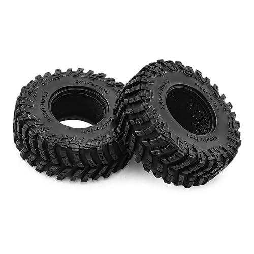 4PCS 1.3" Rubber Tire All Terrain Wheel Tyre with Foam Inserts for 1/12 1/14 1/18 1/24 Crawler Car for TRX4M SCX24 AX24 FCX24 FMS 1/24 Micro 1.0inch Beadlock Upgrade Parts (72x28MM) - color: 72x28mm