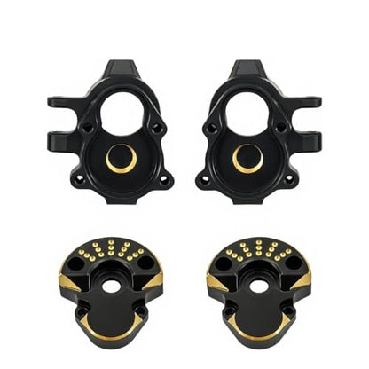 Coating Brass Steering Knuckle and Front Outer Portal Housing 68.7g Black for Redcat Ascent-18 Rc Car Upgrade Parts Crawler Accessories 1/18