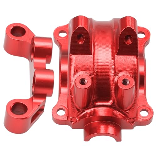 ShareGoo Metal Differential Gearbox Cover Diff Housing Case & Upper Arm Compatible with Tamiya TT02 TT-02D TT-02B TT-02FT 1/10 RC Car (Red) - color: Red