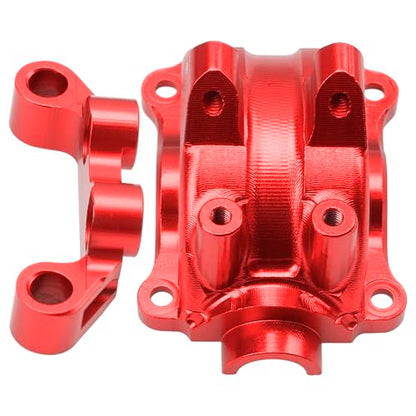 ShareGoo Metal Differential Gearbox Cover Diff Housing Case & Upper Arm Compatible with Tamiya TT02 TT-02D TT-02B TT-02FT 1/10 RC Car (Red) - color: Red