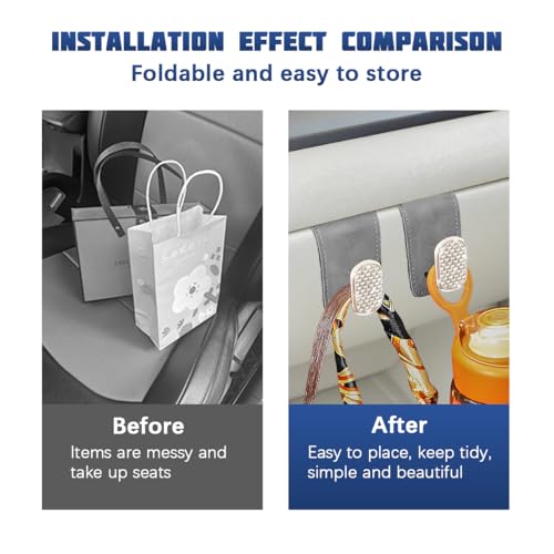 Bling Car Co-Pilot Glovebox Hook, 2PCS Crystal Rhinestone Vehicle Passenger Seat Hanging Storage Hooks for Handbag Purse, Automotive Glove Box Organizer Hanger, Universal Fit (Gray) - color: Gray