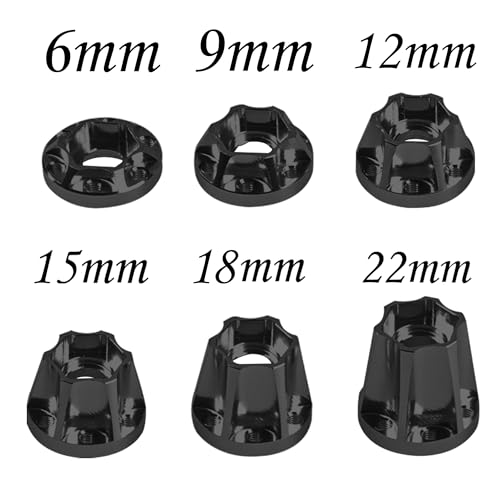 Metal RC 12mm Wheel Hex Hub Extension Combiner Compatible with 1.9/2.2inch Wheel Rim Axial SCX10 Traxxas TRX4 D90 1/10 RC Crawler (9mm, Black) - color: Black, size: 9mm