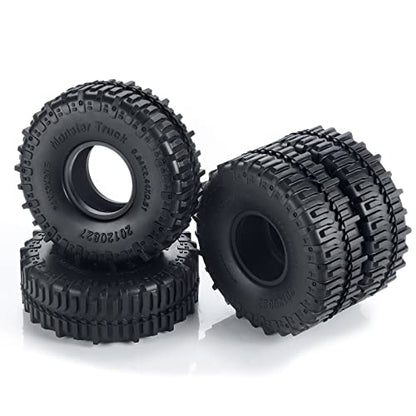 MOHERO 4PCS 1.0" Mud Grappler Rubber Tyre 1.0 Wheel Tires 62 * 22MM for Axial SCX24 90081 AXI00001 002 004 005 006 RC Crawler Car (A Style) - color: C-a Style