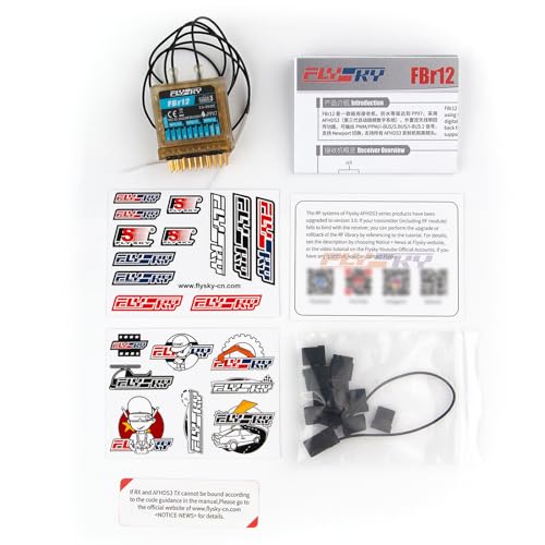GoolRC Flysky FBr12 Receiver, 2.4GHz 12CH Waterproof Receiver AFHDS3 Dual Antennas Compatible with Flysky EL18 PL18 NB4 NB4 Pro NB4+ Radio Transmitter for RC Car and Boat
