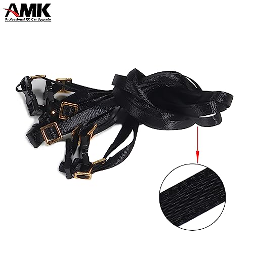 5Pcs Polyester Roof Rack Buckle Strap Luggage Carrier Cargo Net 1/10 RC Crawler Accessories Redcat TRX6 SCX10 TRX4 Upgrades (Black) - color: Black