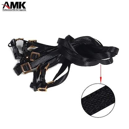 5Pcs Polyester Roof Rack Buckle Strap Luggage Carrier Cargo Net 1/10 RC Crawler Accessories Redcat TRX6 SCX10 TRX4 Upgrades (Black) - color: Black