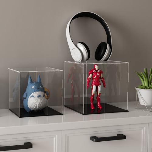 Acrylic Large Display Case for Collectibles and Toys, Clear Display Box with Thick Base and Lid for Protection and Displaying, 11x11x11-inch - size: 11"L x 11"W x 11"H
