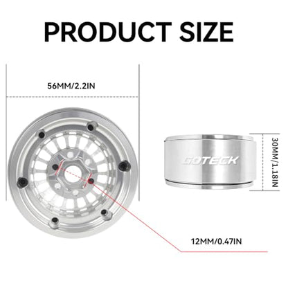 GOTECK RC Rims 1.9 Beadlock Wheels Heavy Duty CNC Aluminum Crawler RC Wheel Rim Set Wheel Hub 4pcs-Set for 1/10 RC Crawler, TRX4 Axial SCX10 II SCX10 III Redcat Gen8, RC4WD D90 - color: GS2910