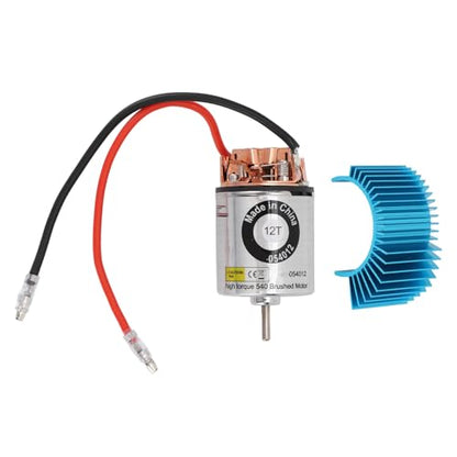 Bewinner 540 RC Brushed Motor High Torsion Replacement for 1/10 RC Car Stainless Steel and Copper 1 Unit (12T) - size: 12T
