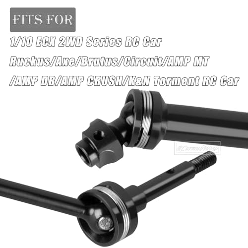 RC Driveshafts Axles Upgrades Part for 1/10 ECX 2WD Series RC Car,Harden Steel #45 Rear Drive Shaft CVD & Front Axles Hops Up,Black