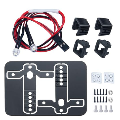 RC Car LED Lights Headlights Headlamp Square Lens Spotlight 2PCS Compatible with 1/10 RC Crawler Car TRX4 TRX6 Axial SCX10 90046 RR10 D90 Upgrades Parts (D-4 Holes) - color: D-4 Holes