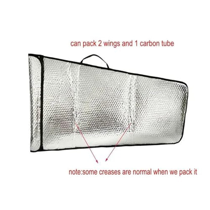 Bubble Layer Protection Wing Tote Bag Pack for 70E 30cc 50cc 100cc RC Airplane Model Silver Can - color: For 100cc Plane