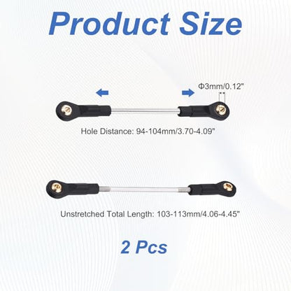 MECCANIXITY 2Pcs Adjustable Turnbuckles Camber Links, 99-109mm Turnbuckle Rod Steering Servo Linkage with M3 Ball Head Rod Ends for RC Car Replace Parts DIY - size: 99-109mm