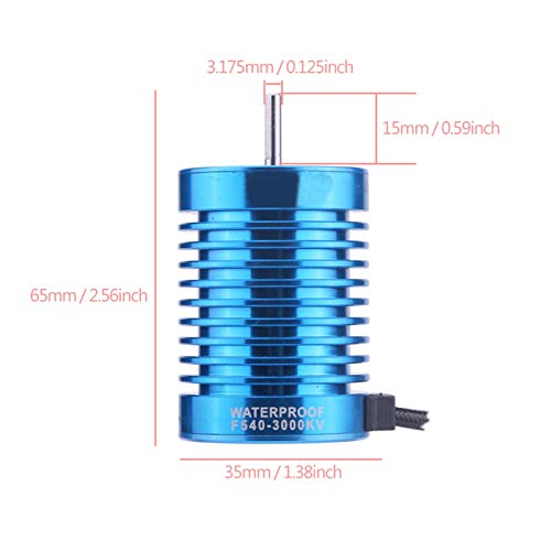 650 Brushless Motor,Surpasses F540-V2 3000kV Sensorless Brushless Motor for 1/10 1/12 RC Car Truck Accessory and Crawler with Good Stationarity Reliability and Maximum Speed