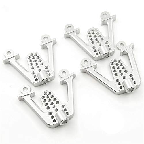 4PCS Aluminum Front & Rear Shock Tower Hoops, Silver | Bracket Mount, Upgrade Parts, For Axial SCX10 1/10 Scale, Crawlers Truck Car - color: Silver