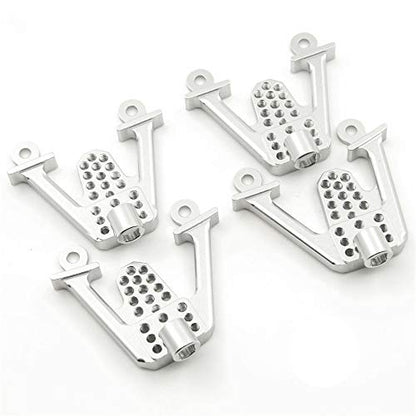 4PCS Aluminum Front & Rear Shock Tower Hoops, Silver | Bracket Mount, Upgrade Parts, For Axial SCX10 1/10 Scale, Crawlers Truck Car - color: Silver