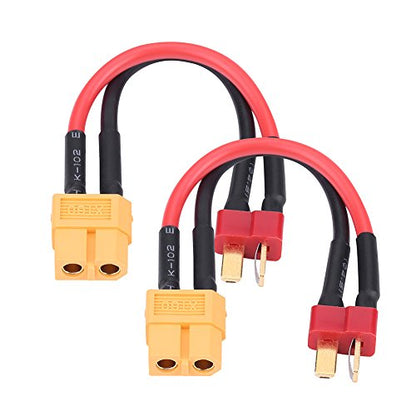 Alomejor RC Charger Adapter, Safe Reliable 14AWG Cables Car Power Adapter | 10cm Wire 2PCS for Camping RV Battery Charging Outdoor Enthusiasts