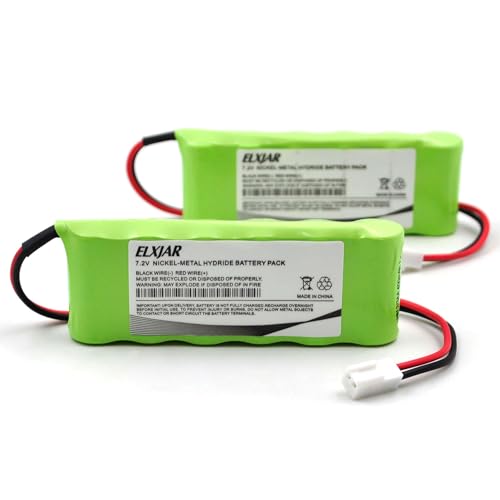 (2-Pack) 7.2V 600mAh Ni-MH Battery for RP7300110, RP7000110 | Fits Rath Microtech elevator phones; replaces Custom-118 and OSA229 with B830EC connector and horizontal 6-cell layout.