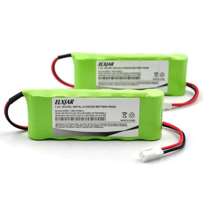 (2-Pack) 7.2V 600mAh Ni-MH Battery for RP7300110, RP7000110 | Fits Rath Microtech elevator phones; replaces Custom-118 and OSA229 with B830EC connector and horizontal 6-cell layout.