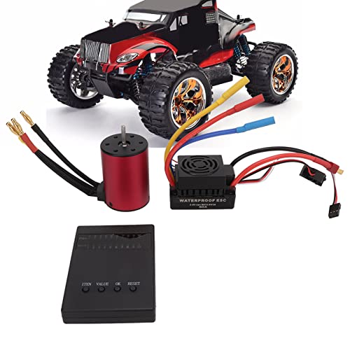 Waterproof Efficient Brushless Motor ESC Kit for 1/10 RC Car Red