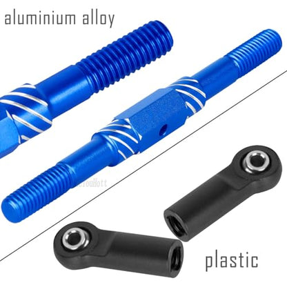 RC Aluminum Turnbuckles Camber Links Upgrades Part for 1/10 Slash/Rustler/Stampede/Hoss,1/8 Jato 4X4 4WD VXL,Turnbuckles Camber Links Hops Up,Navy Blue (#9027#9028#9029) - color: Navy Blue-(for 1/10）