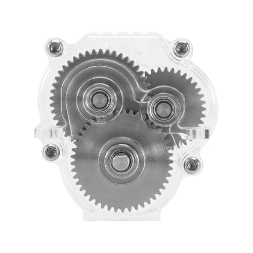 INJORA Acrylic Complete Transmission with Stock Gears for 1/18 RC Crawler TRX4M Upgrade - size: 16.6/1