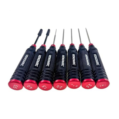 VENOMRC-11IN1 RC Tools Kits Box Set Screwdriver Pliers Hex Repair for Helicopter Multirotors/RC CAR,Remote Control Car/Airplane(Black-RED)