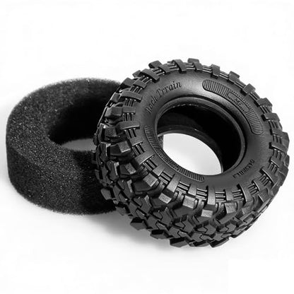 1.3-inch high Viscosity Soft mud Climbing tire, Size 64 × 28mm, Set of 4, Suitable for 1/18, 1/24 RC Climbing car TRX4M, SCX24, AX24, FCX24, FCX18 Special Upgrade and Modification.