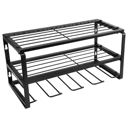 Performance Tool W7701 16 in. 3 Tier Power Tool Organizer Wall Mount | Garage storage system and utility rack. Holds cordless drills and tools. Heavy steel frame with powder-coated finish - style: 16" Power Tool Storage Rack